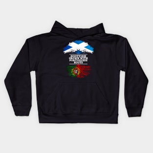 Scottish Grown With Portuguese Roots - Gift for Portuguese With Roots From Portugal Kids Hoodie